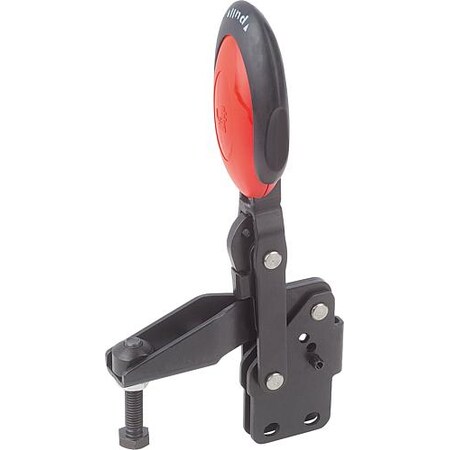 Kipp Vertical Toggle Clamps w. Safety Lock, straight foot, adj. spindle K0663.006103